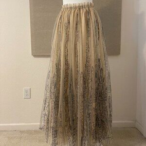 Anthropologie Cityscape Tulle Maxi Skirt I Size Small